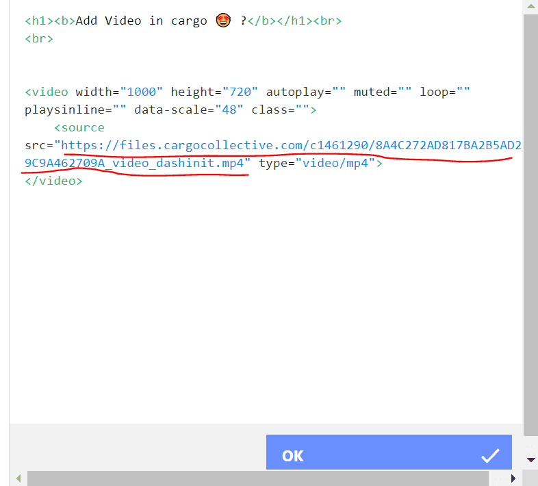 Add and embed video to Cargo Site - Cargo Site Tutorials