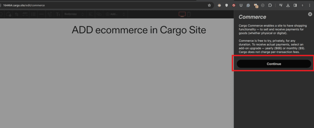 Cargo Site eCommerce shop - Complete Guide - Cargo Site Tutorials