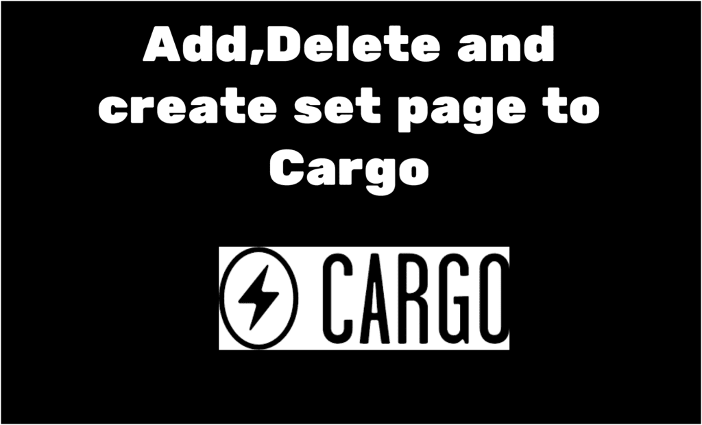 Add page to Cargo site - Cargo Site Tutorials